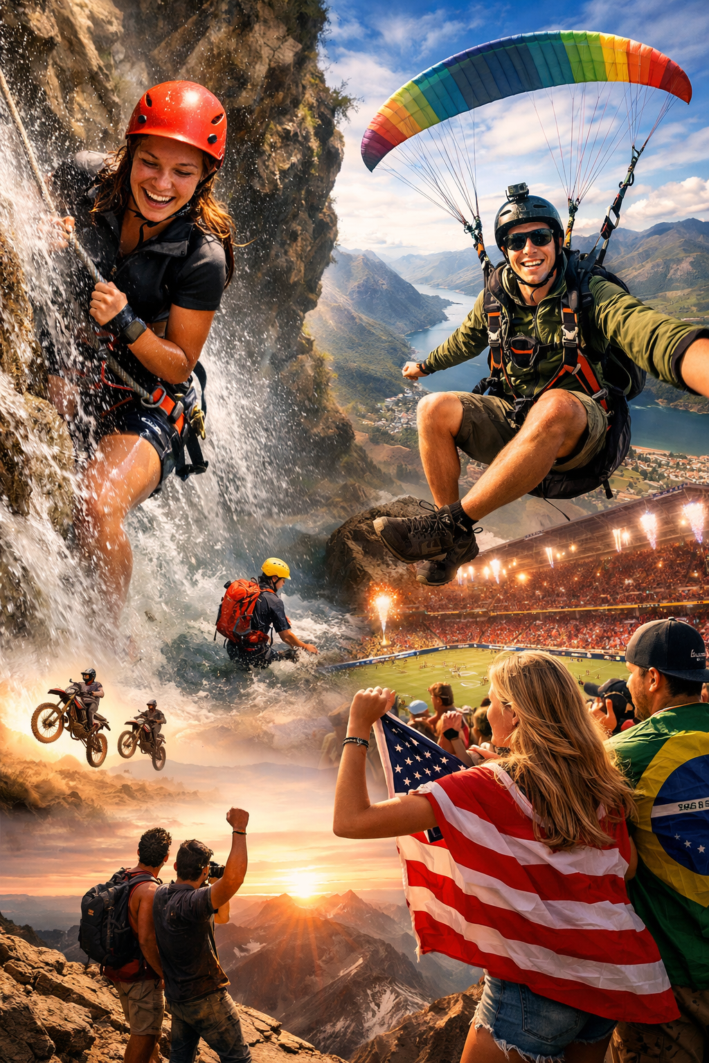 High-energy thrill seeking travel experience with racing and extreme sports
